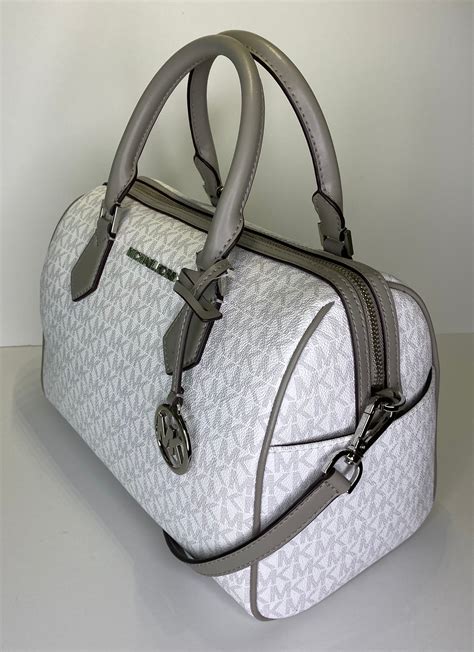 michael kors white duffle bag|michael kors duffle bag sale.